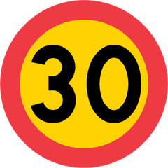 Vägmärke C31-30: Hastighetsbegränsning 30